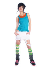 teen girl in a bright dress