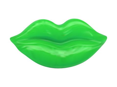 Glossy Green Lips