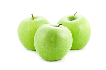 Three apples isolated on white