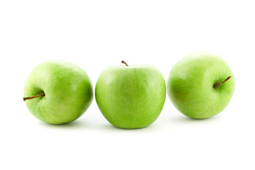 Three apples isolated on white