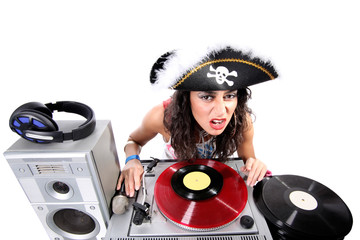 cool DJ isolated on white