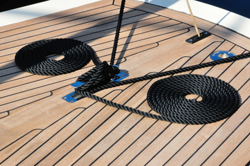 black sail boat rope