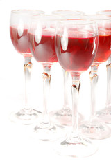 Glasses with red wine