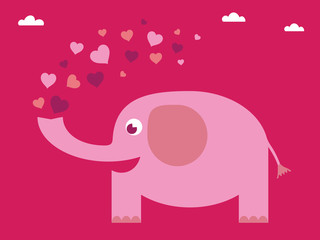 pink love elephant