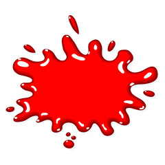 Blood splash isolated over white square background