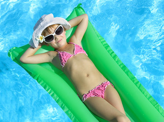 girl in the swimming pool