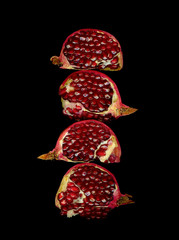 Pomegranate pieces.