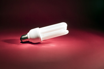 Electric bulb on red background