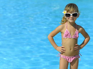 girl in the swimming pool