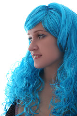 blue hairs girl