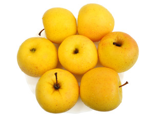 Yellow apples, isolated