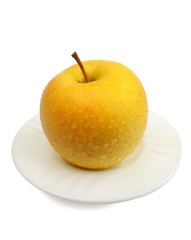 Yellow apple, isolated