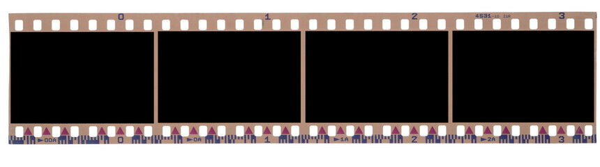 4 blank 35 mm frames