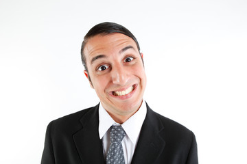 young businessman's face expressions