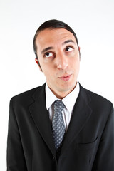 young businessman's face expressions