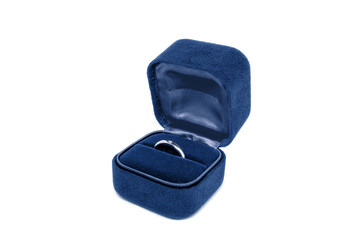 Diamond engagement ring in a velvet box