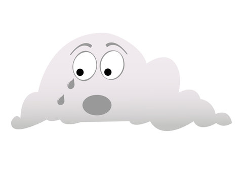 cloud crying vector illustration