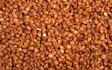 brown buckwheat food background