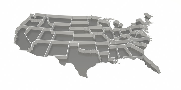 Gray Inverted United States Map