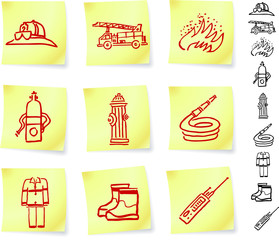 fireman graphics on stickers