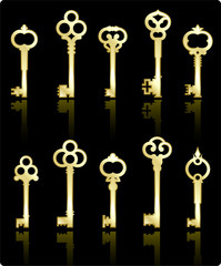 antique golden keys collection