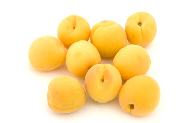 Apricots on white