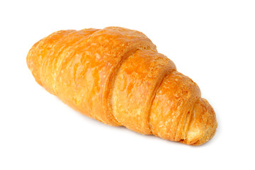 Croissant on white background.