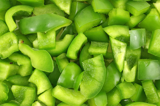 Very close view of fresh green peppers