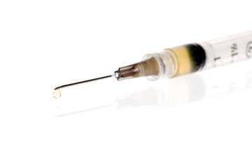 Medical Syringe With Drip Focus On Tip