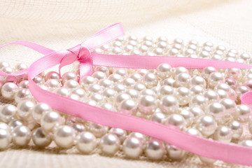 perls and ribbon