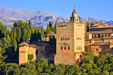 View on Alhambra at sunset, Granada, Spain - obrazy, fototapety, plakaty