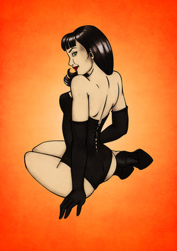 Pinup, Pin-up, Korsett, Model, Erotik, Frau, M&auml;dchen