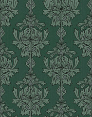 emerald green damask background