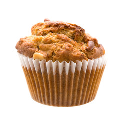 pinenut and poppyseed muffin, isolated on white
