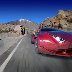 Naklejka premium Red sports car