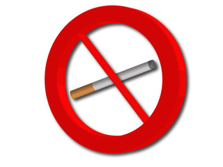 serñal prohibido fumar fondo blanco