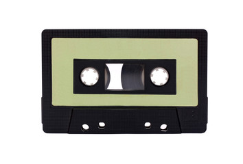 Green - Black Compact Cassette isolated on white