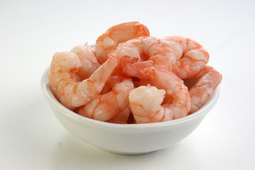 some fresh organic prawns ready to eat