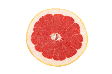Sliced Grapefruit isolated on white