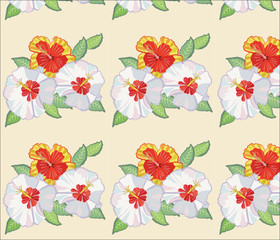 Wallpaper with Flowers Hibiscus