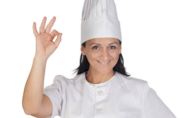 Pretty cook girl accepting