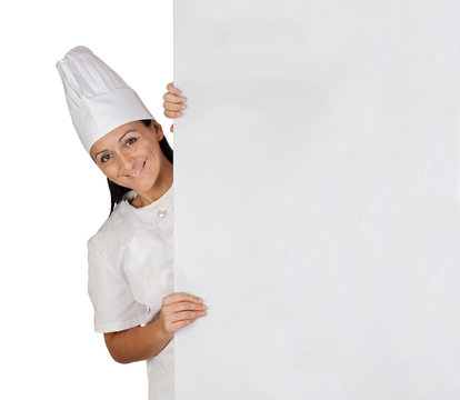Pretty cook girl with uniform