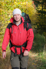 hiker in autumn