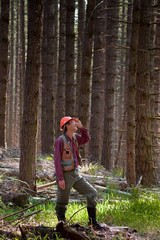 Fototapeta na wymiar Forester in a Pacific Northwest forest