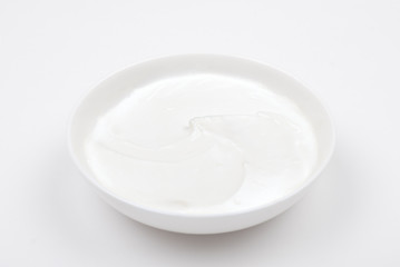 White cream served on a saucer