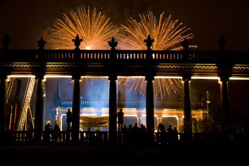 Feuerwerk Glienicker Brücke in Potsdam