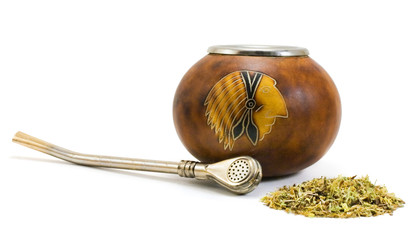 Yerba mate cup and straw