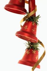 Weihnachtsglöckchen auf weißem Hintergrund