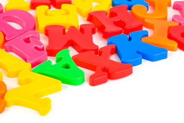 Multicolored toy letters