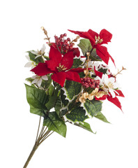 Christmas floral decoration on white